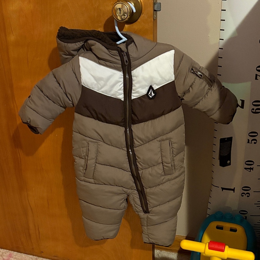 Volcom Brown and White Kids Jacket